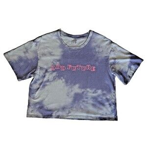 Odd Future Outline Purple Cloud Wash Crop T-Shirt Size L Large 100% Cotton
